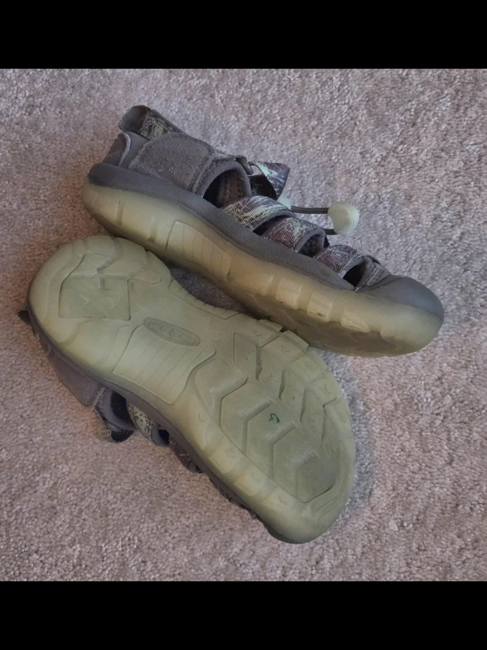 Keen Kids GREY Multi-Color Water Shoes Glow In The Dark Sole Washable